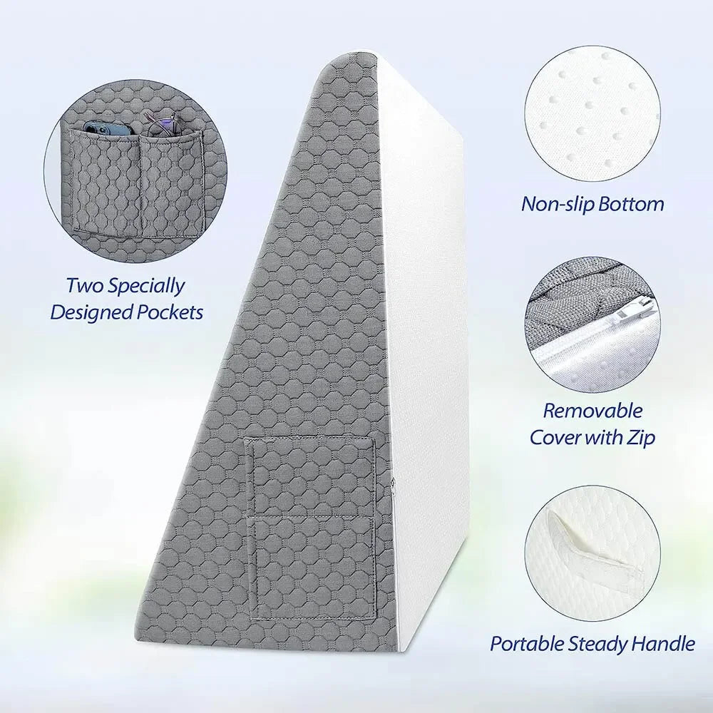 Triangle Wedge Pillow – Elevated Foam Support for Sleep & Rest