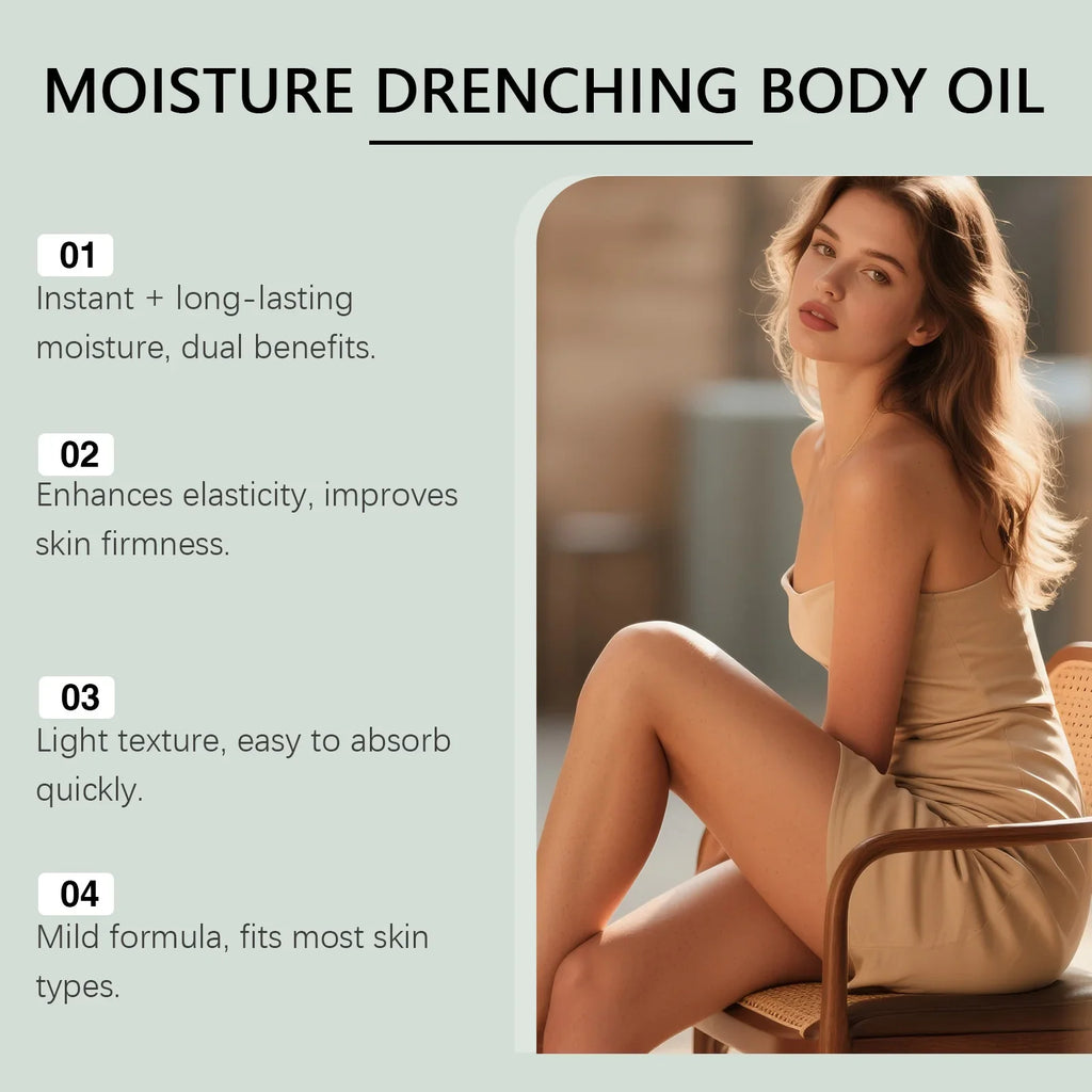 Vanilla Hydrating Body Oil Nourishing Soothing Brightening Silky