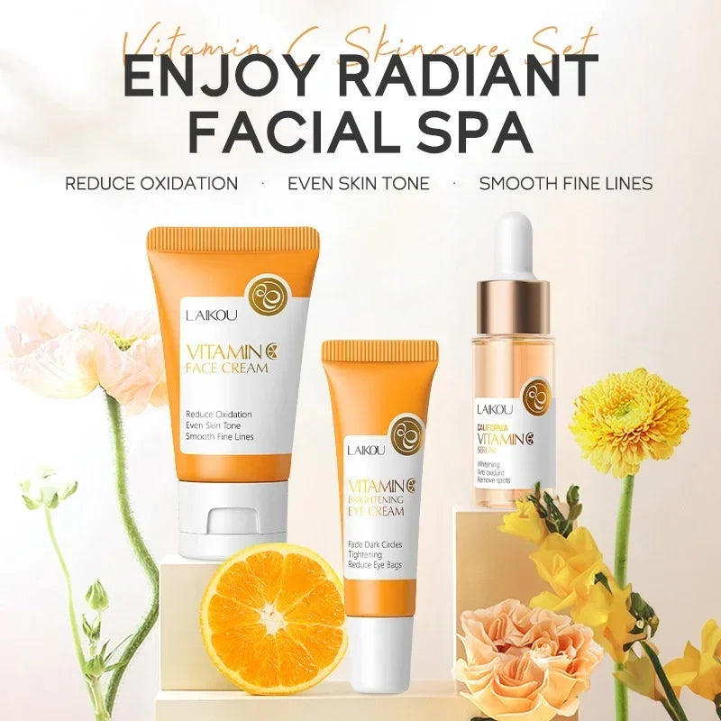 LAIKOU Vitamin C Facial Set – Hydrating & Brightening 3 Pcs