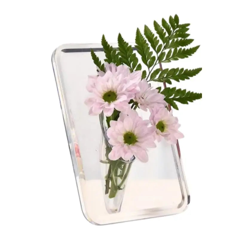 Elegant Acrylic Vase with Flowers – Modern Clear Home Decor
