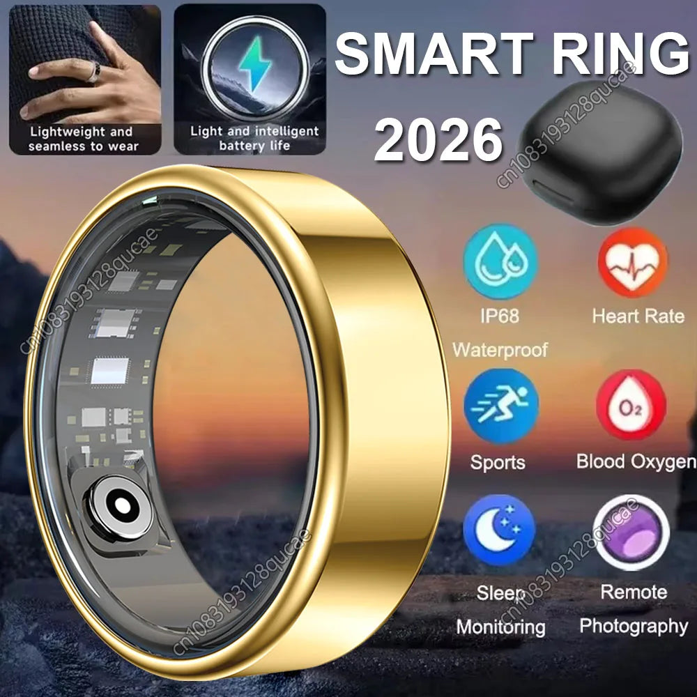 2026 Smart Ring Heart Rate Blood Pressure Sleep Monitoring Motion