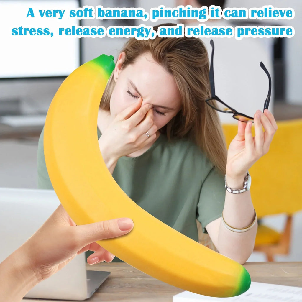 Giant Banana Squishy Slow Rising Fidget Squeeze Toy for Adults