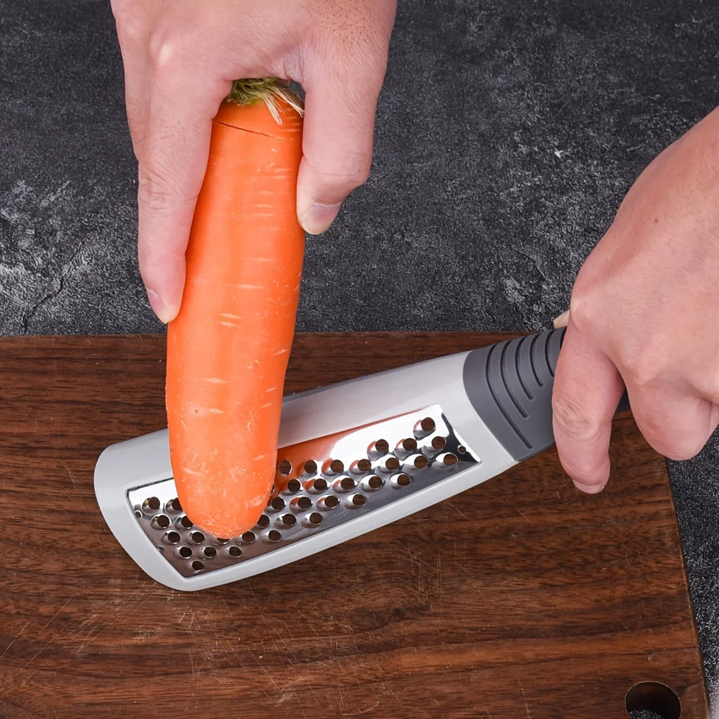 Double-Sided Stainless Steel Cheese Grater | Non-Slip Handle