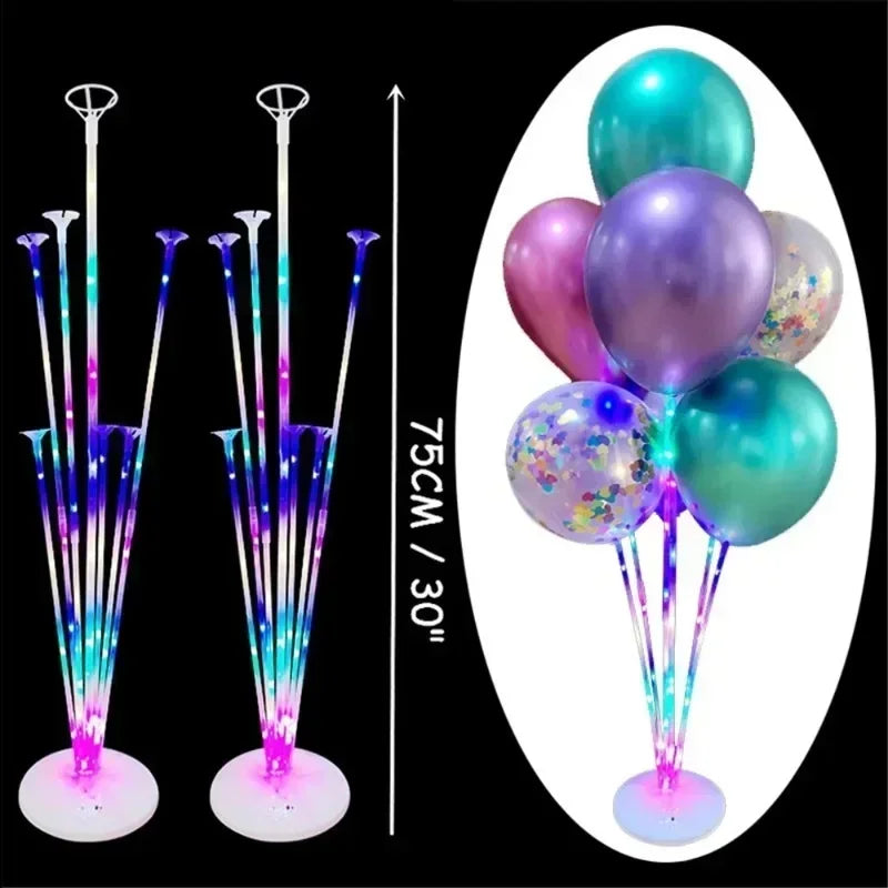 Led Light Balloon Stand Holder Kids Birthday Christmas Party Stick