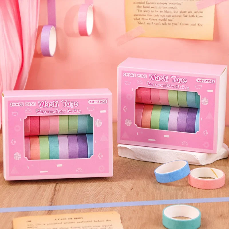 20-Roll Washi Tape Set – Thin DIY Masking Tape for Crafts