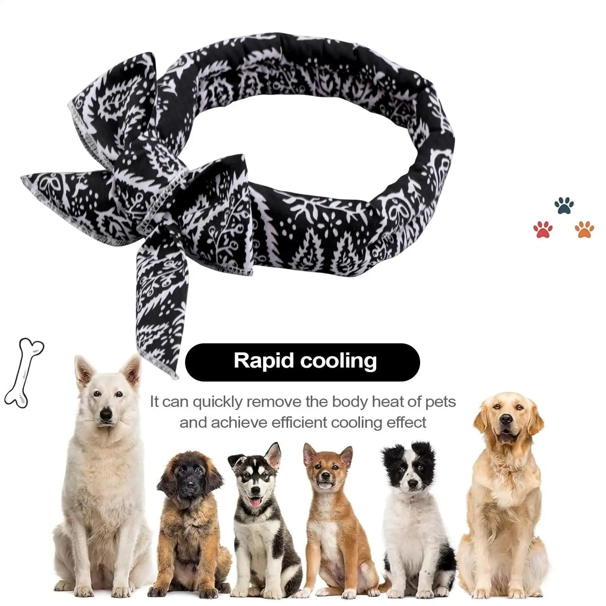 Pet Cooling Bandana Scarf – Ice Collar for Dogs & Cats