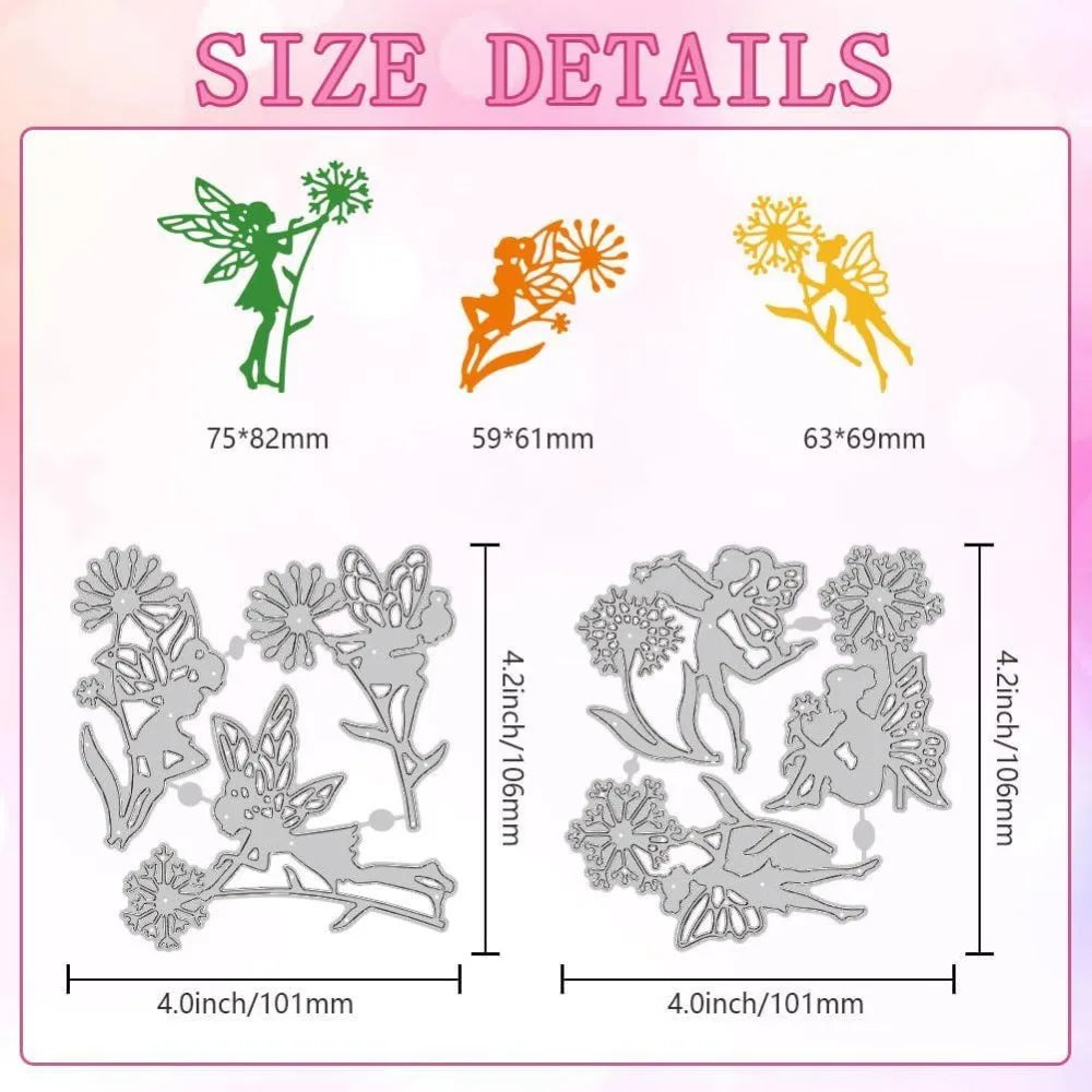 Dandelion Fairy Cutting Dies – 6 Styles Card Making Stencils