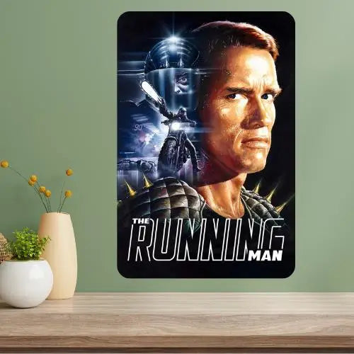 Running Man Classic Movie Metal Poster Sign | Vintage Wall Art
