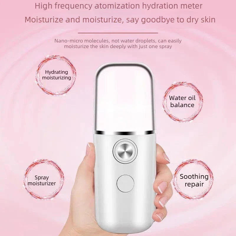 Portable Nano Mist Facial Steamer – USB Rechargeable Sprayer