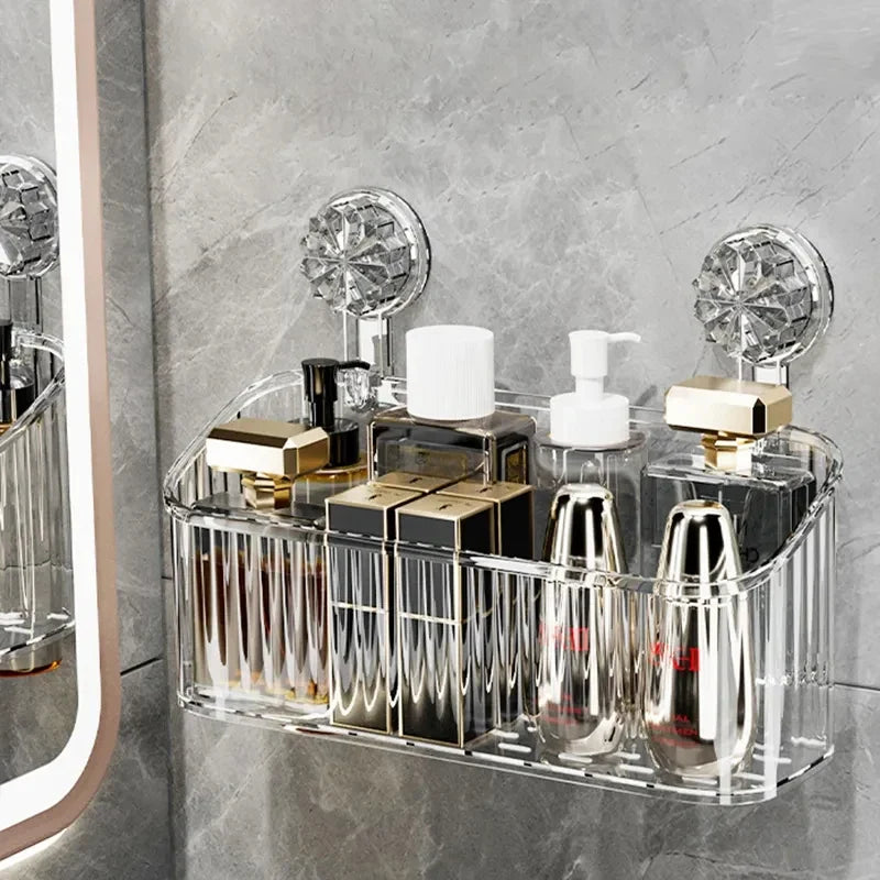 Suction Cup Shower Caddy Shelf – No Drill Wall Organizer