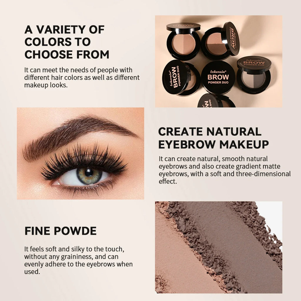 Eyebrow Powder Duo & Brush – Natural 3D Brow Kit | ibcccndc