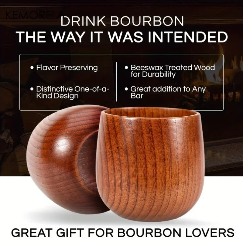KEMORELA Handmade Jujube Wood Big Belly Cup | Tea & Coffee