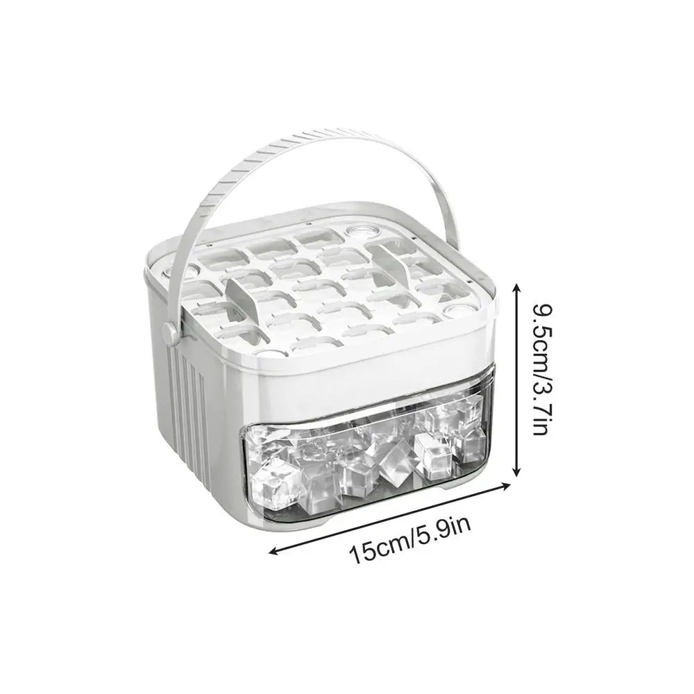 50-Cavity Double Layer Ice Cube Tray with Lid & Storage Bin