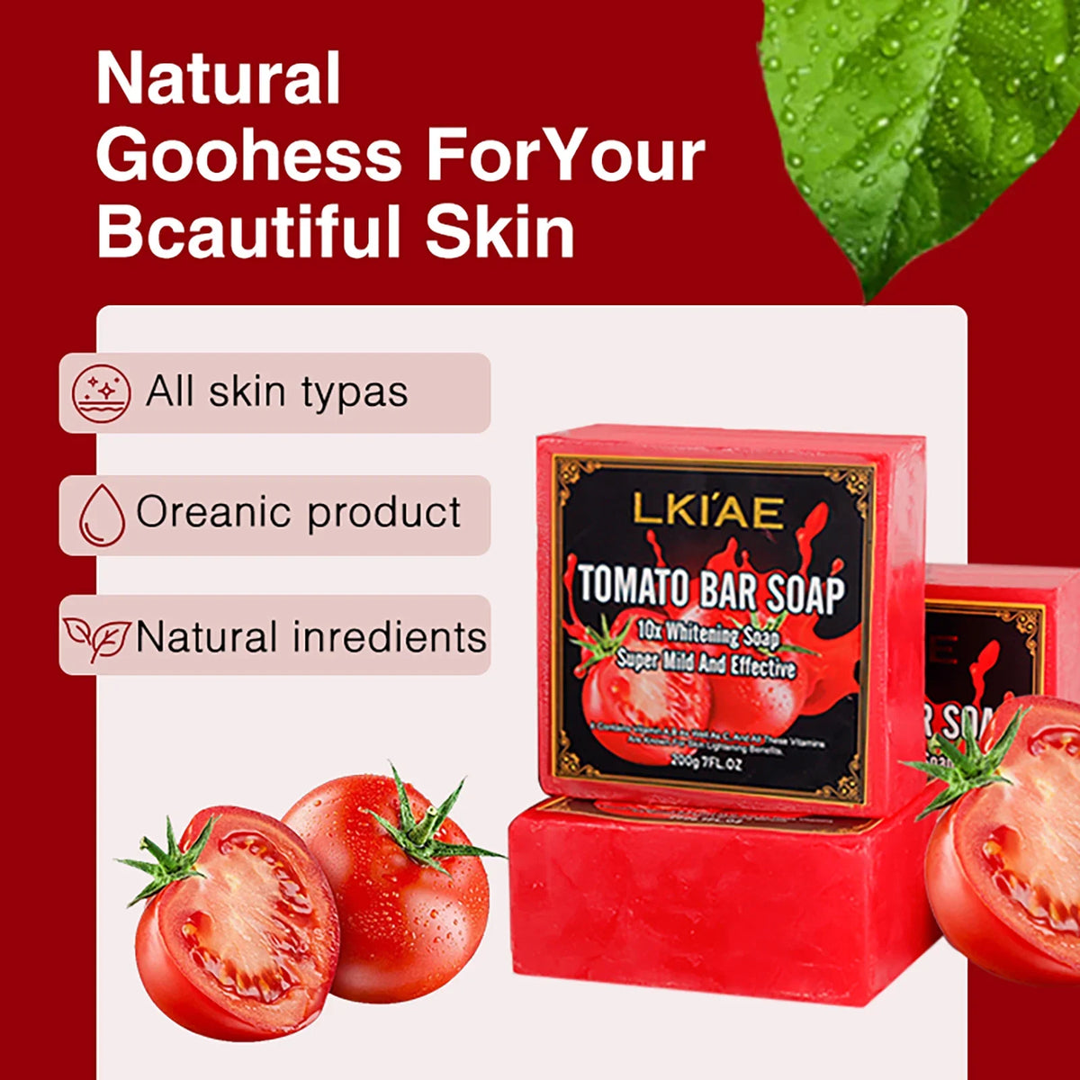 AILKE Tomato Brightening Exfoliating Soap Bar 200g
