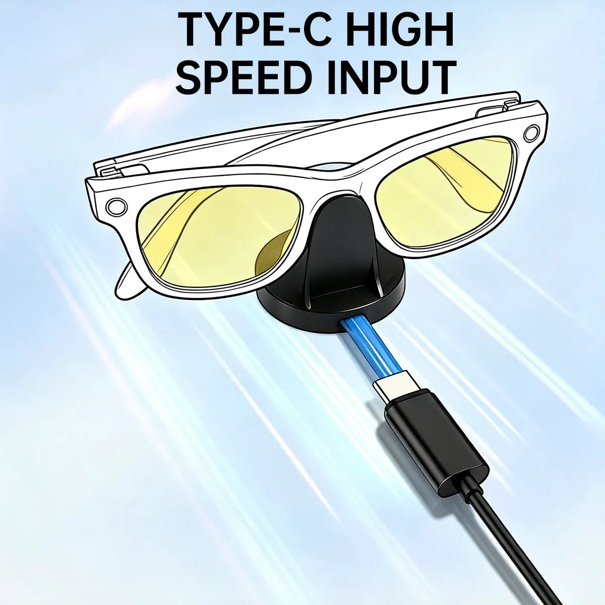 USB-C Charging Stand for Ray-Ban Meta Smart Glasses + 1M Cable