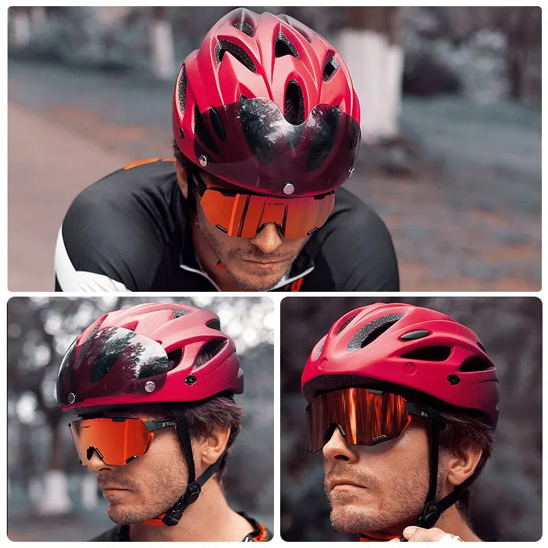 X-TIGER Adult Bike Helmet with LED Tail Light | 58–62cm
