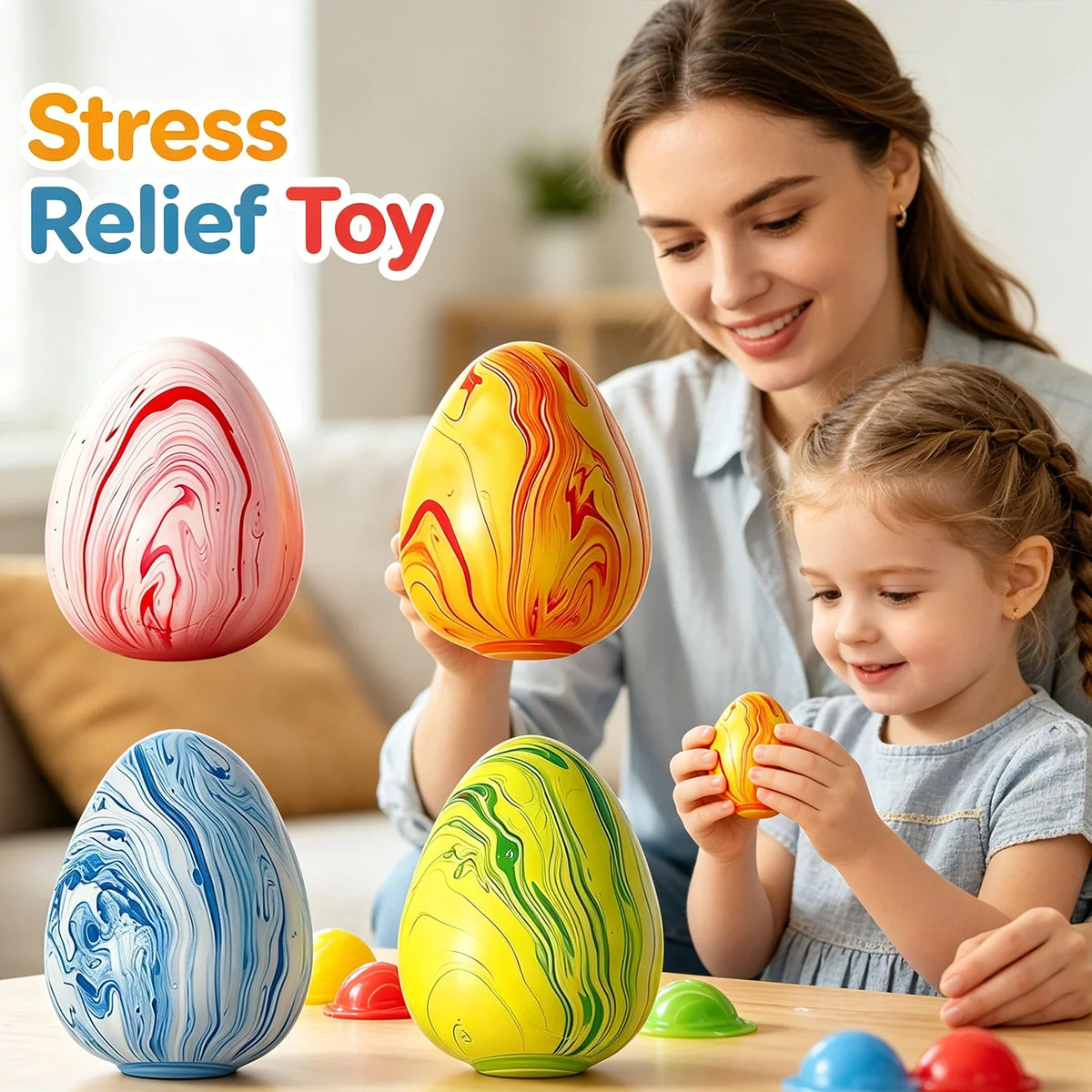 Marbled Egg Squishy Slow Rising Squeeze Sensory Fidget Toy