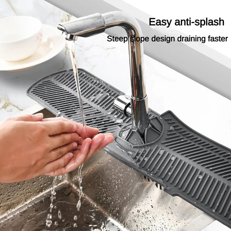 Silicone Faucet Drain Mat – Splash-Proof Kitchen & Bathroom Pad