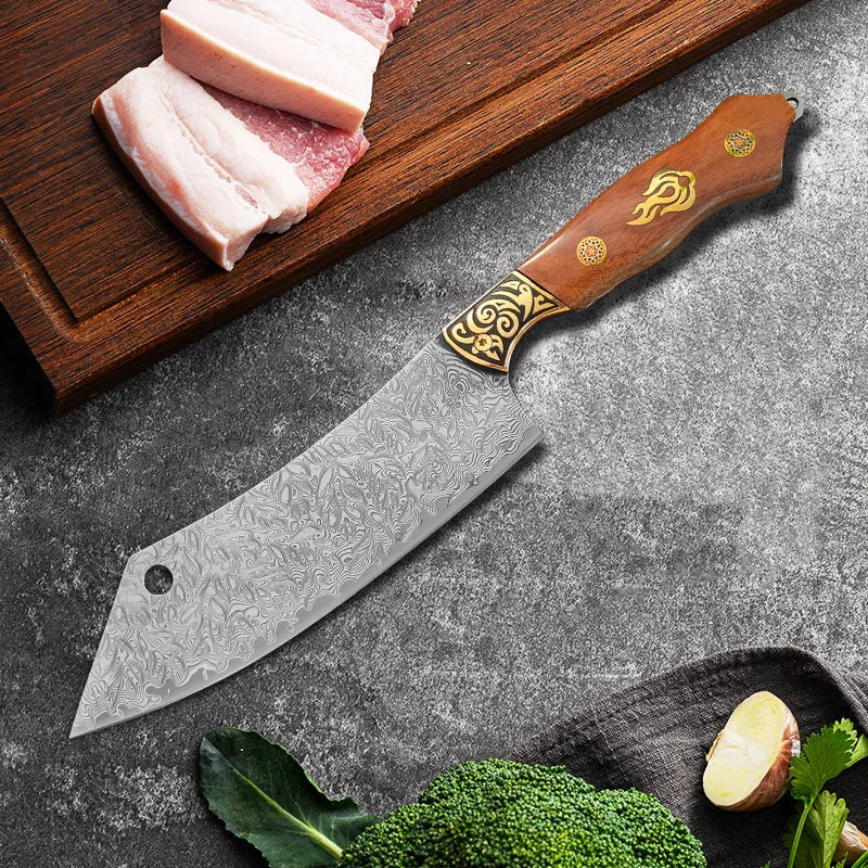 Damascus Steel Chef Knife – Wood Handle & Gift Box | InLeung