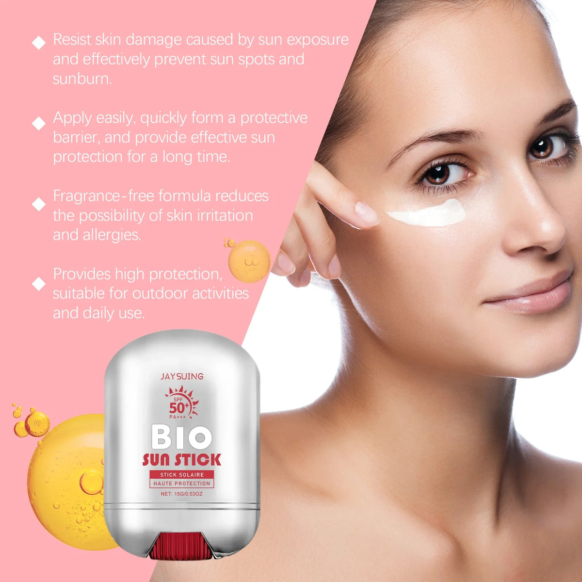 Jaysuing SPF 50+ UV Sunscreen Stick – Brightening & Moisturizing