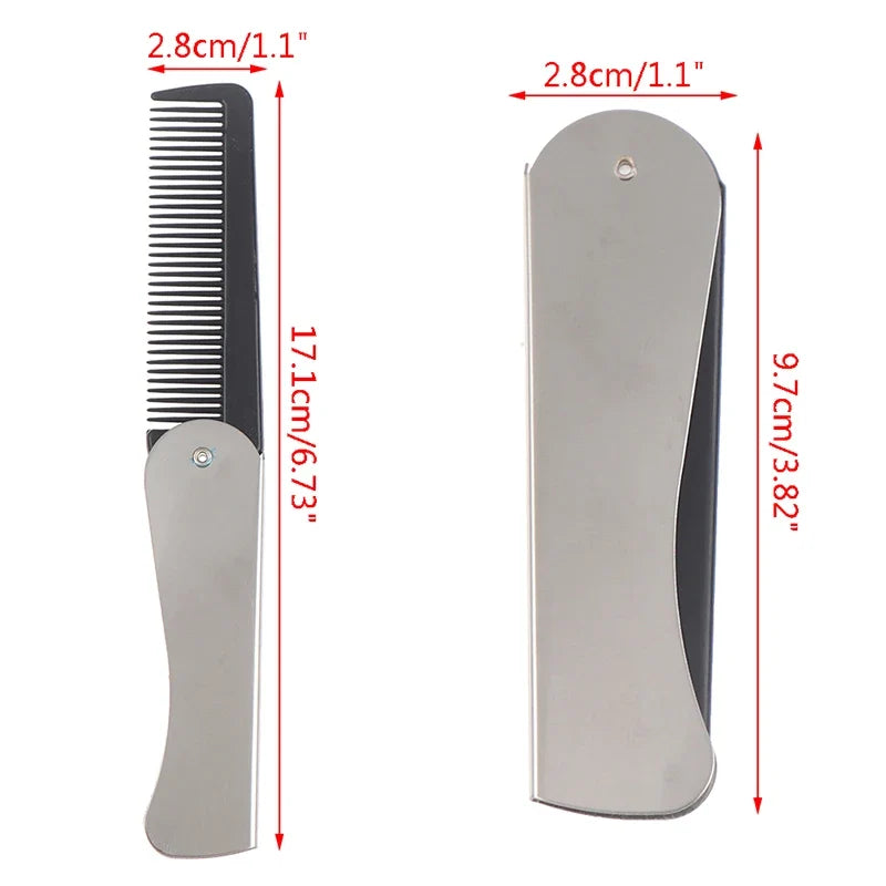 Portable Foldable Metal Pocket Comb – Hair & Beard Grooming