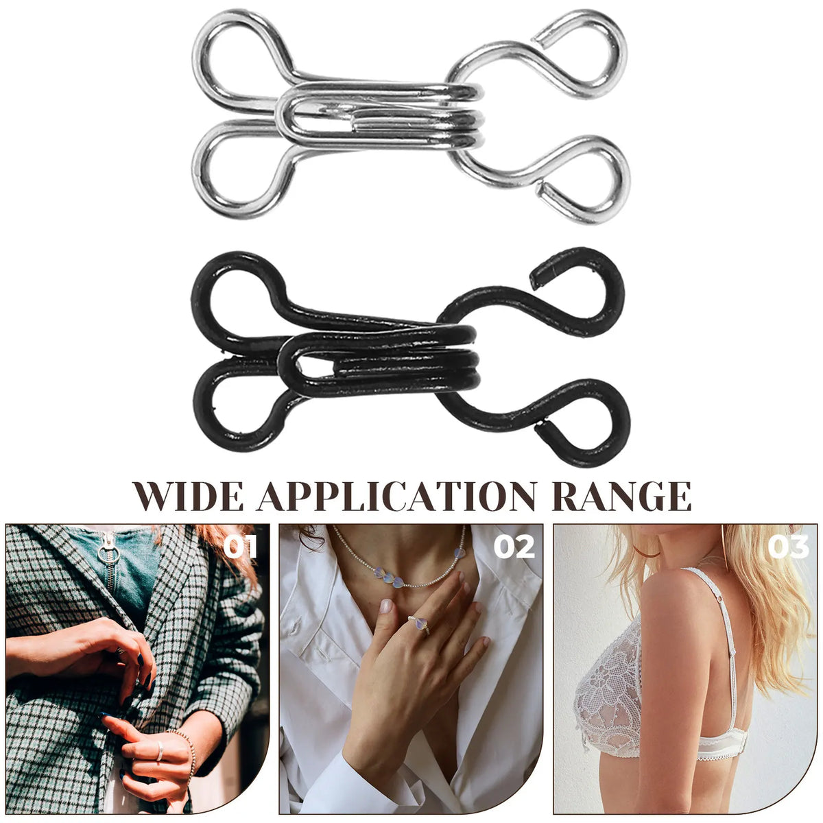 Premium Metal Hooks Eyes Bra Fastening Clothing Repair Sewing DIY
