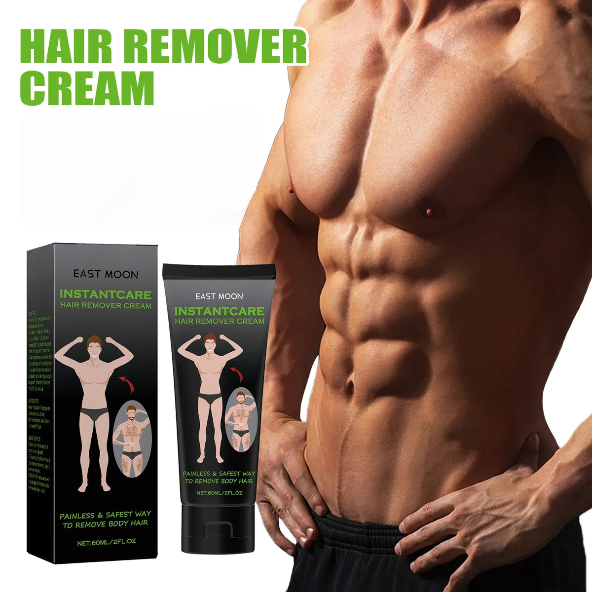East Moon Men's Hair Removal Cream – Body & Beard 60ml