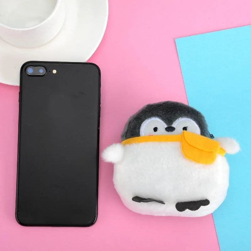 Kawaii Penguin Plush Coin Purse – Cute Mini Zipper Wallet