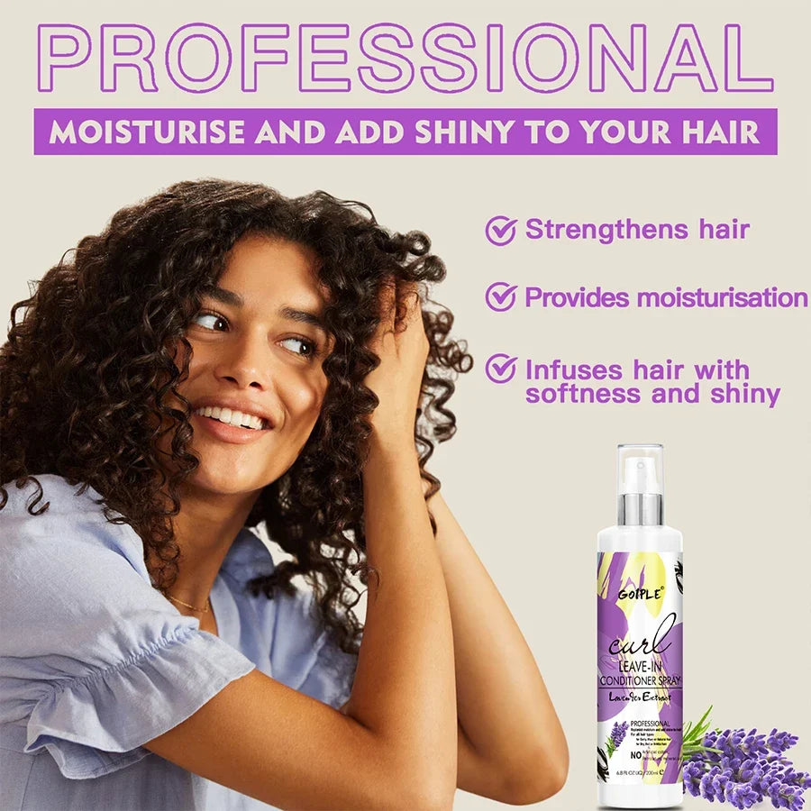 Curl Leave-In Conditioner Spray 200ml – Anti-Frizz 2A–4C Hair