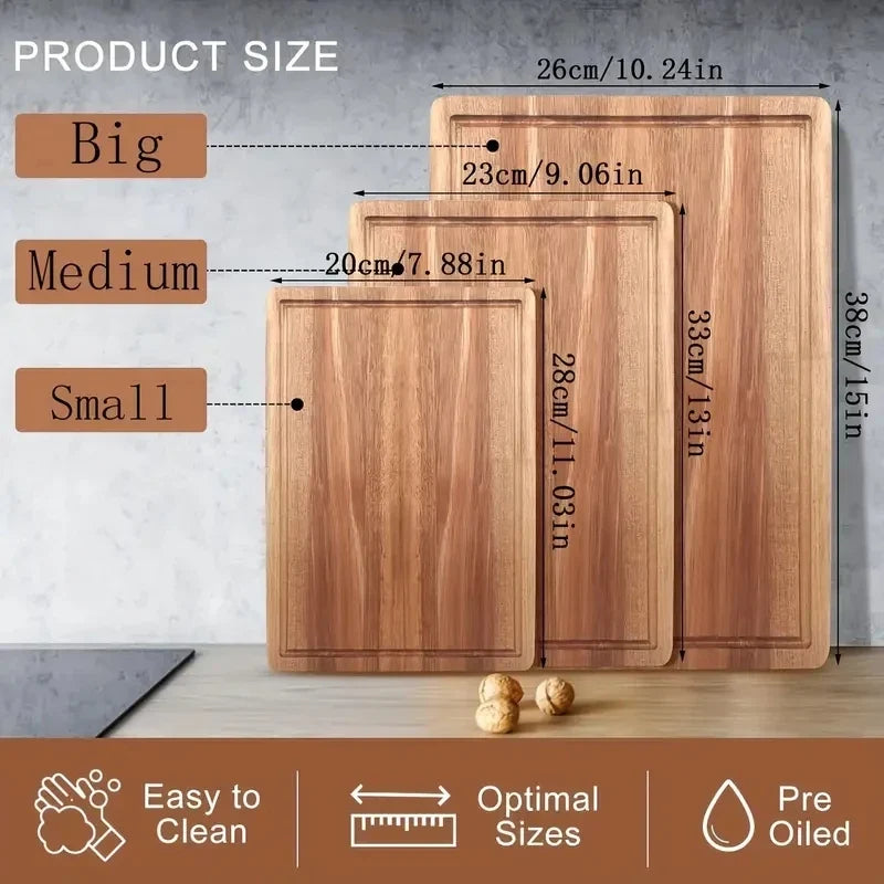 Wooden Cutting Board – Beech & Walnut Butcher Block Kitchen