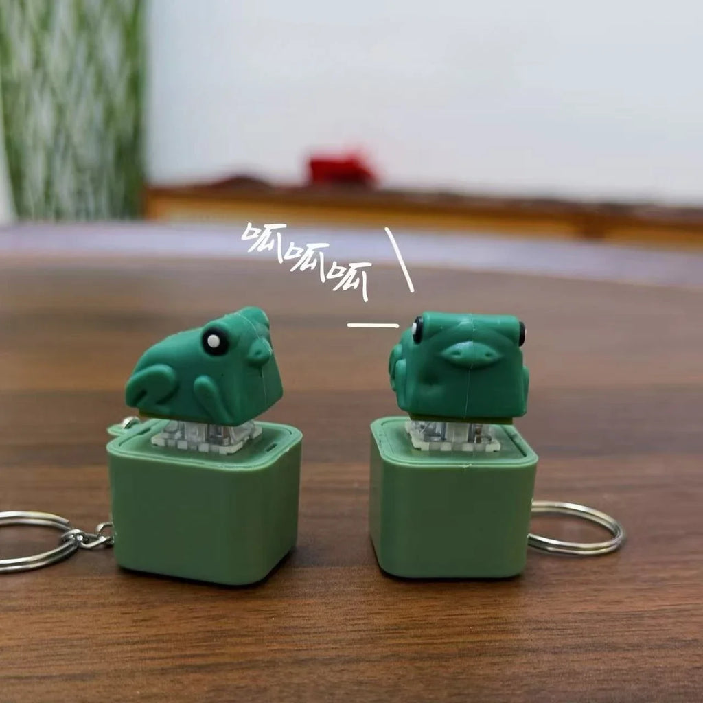 Frog Sound Button Keychain Glowing Student Fun Parody Venting