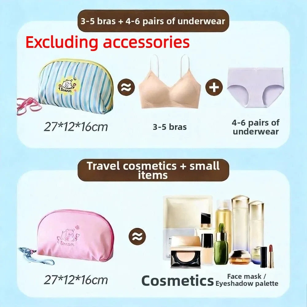 Cartoon Underwear Storage Bag – Travel Organizer with Zipper