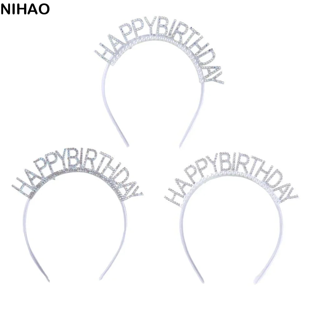Rhinestone Crown Happy Birthday Headband – Queen Hair Hoop