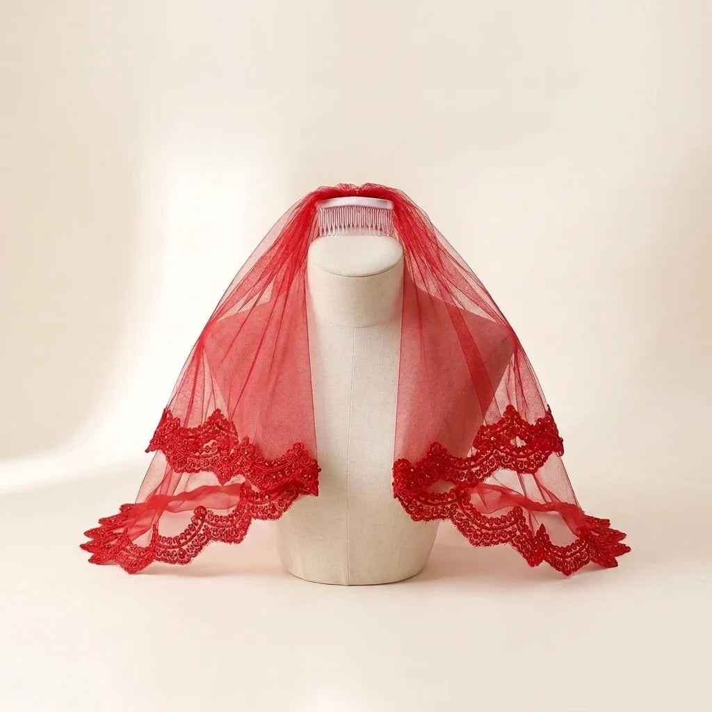 Bridal French Lace Veil | Elegant Wedding Hair Accessory
