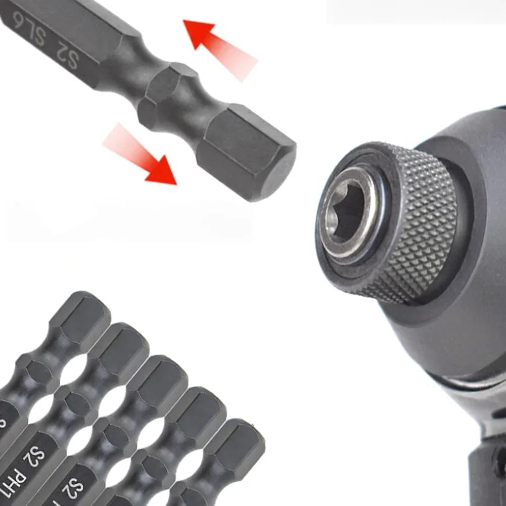 10-Pack 50mm Magnetic Screwdriver Bits – Alloy Steel 1/4" Hex
