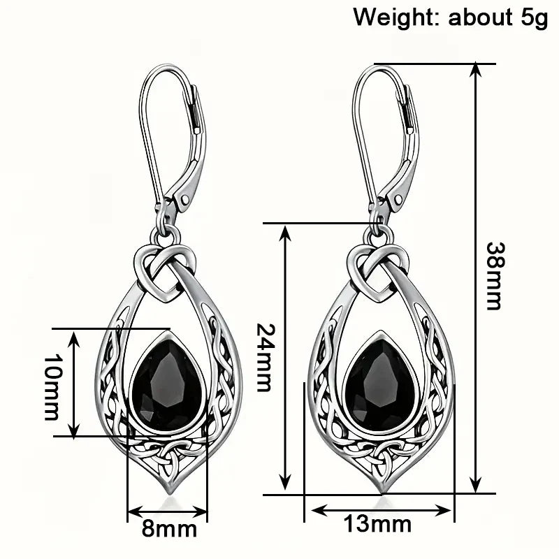 Huitan Vintage Heart Knot Drop Earrings | Women's Party Jewelry