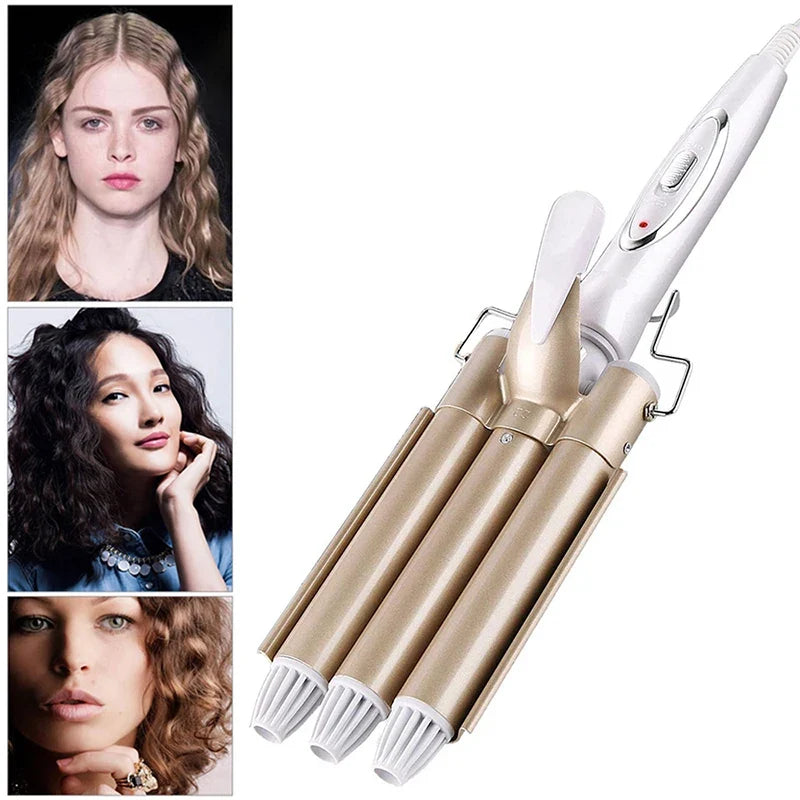 3 Barrel Ceramic Hair Waver | Adjustable Curling Styling Tool