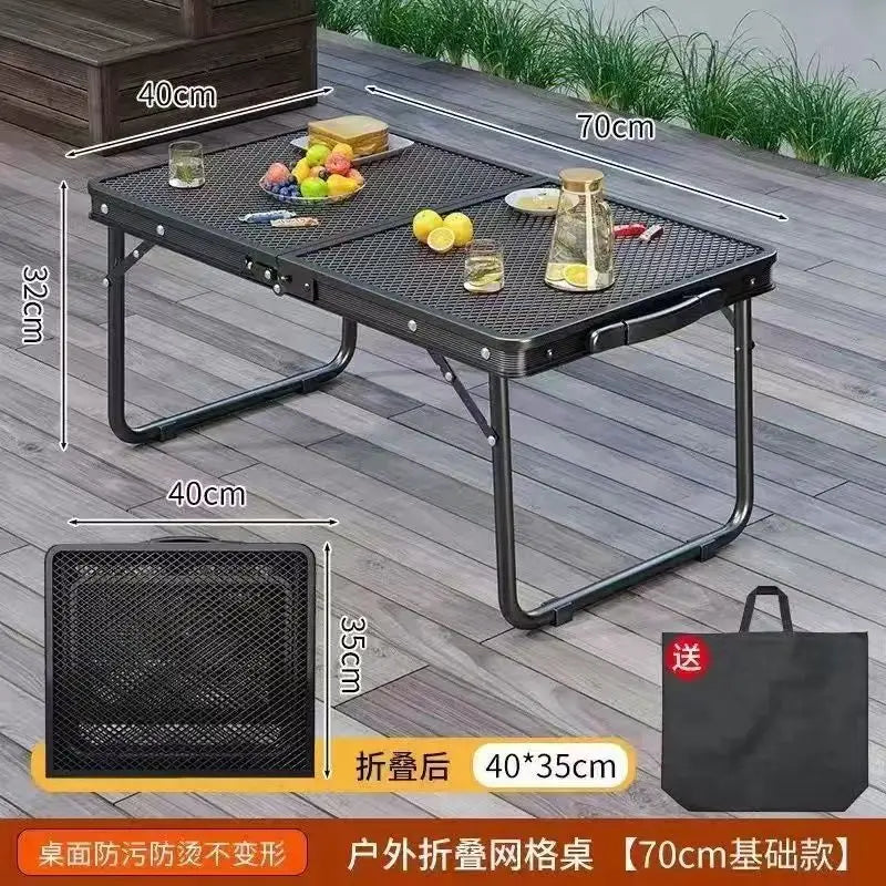 Portable Folding Camping Table – Low Outdoor BBQ Dining Table
