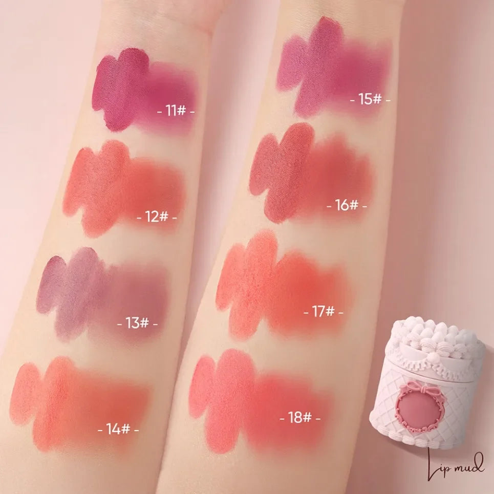 Heart Strawberry Cake Matte Lip Mud – Vegan Lipstick Cream