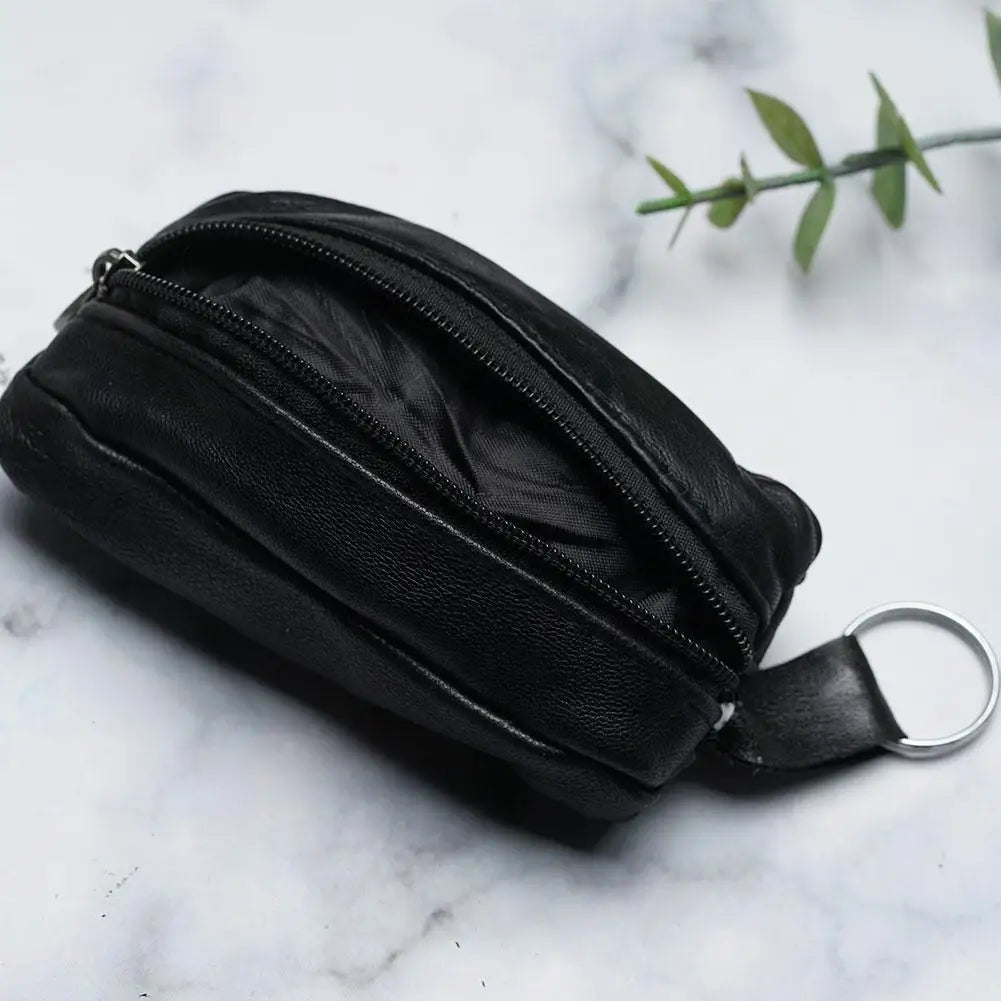 12 Small Black Coin Purse Women's Leather Key Bag Fashion Handbag