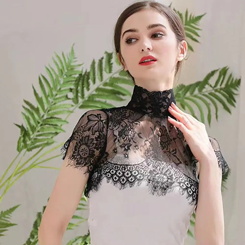 Women's Lace Detachable Fake Collar – Embroidered Lapel Scarf