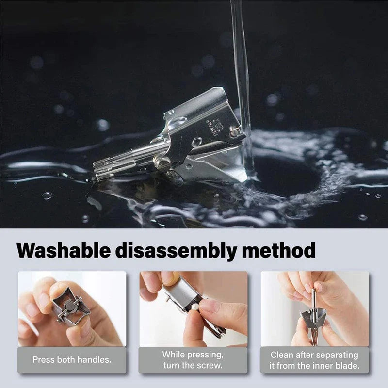 Nose Hair Ear Trimmer Men Stainless Steel Manual Washable Portable