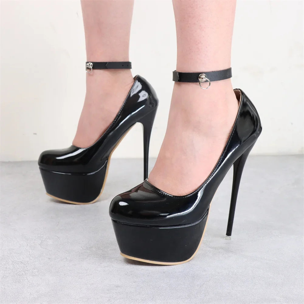 Ankle Belt Black O-ring Punk Leather Feather Anklet Men's Women Alloy