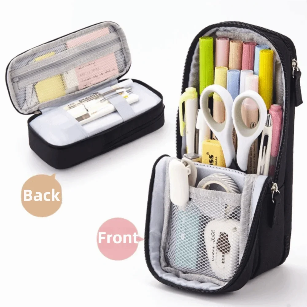 Large-Capacity Folding Pencil Case | Double-Layer Pen Bag