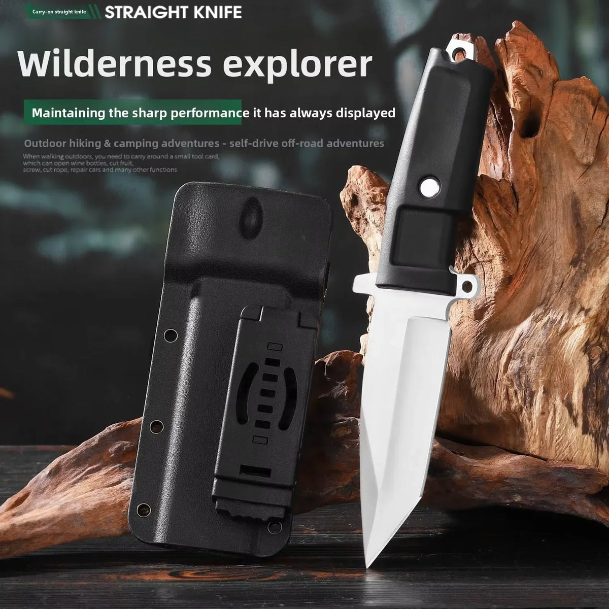 Jungle Straight Knife – Fixed Blade Camping Knife with Sheath
