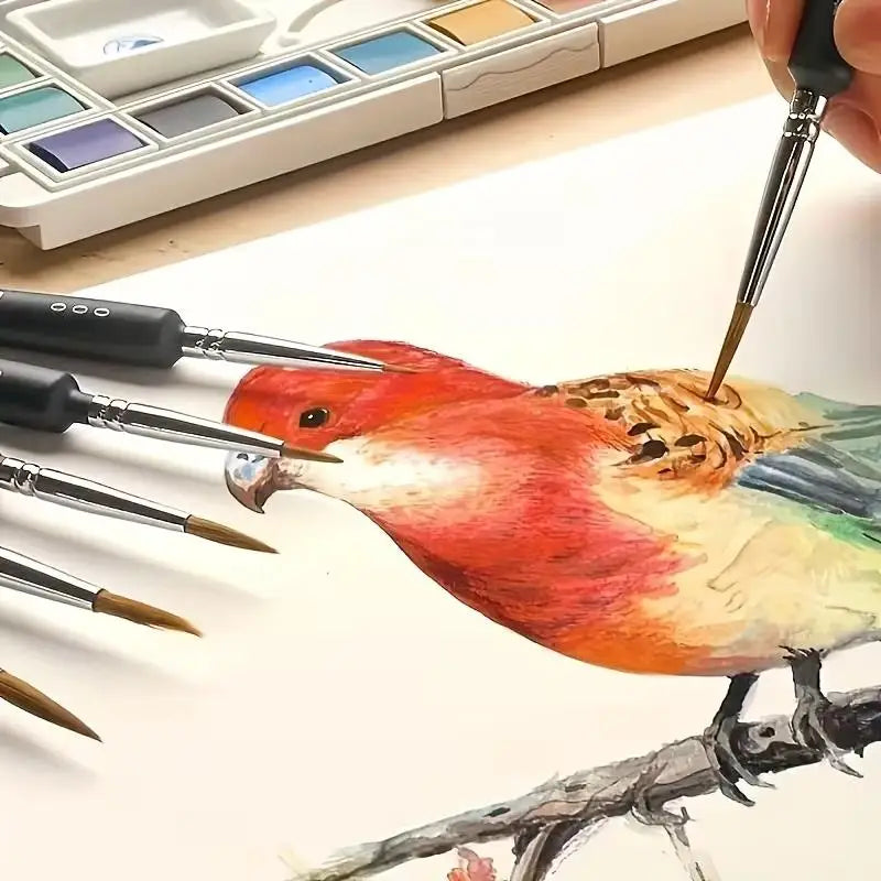11 Micro Detail Paint Brushes – Acrylic, Oil, Watercolor & Nail