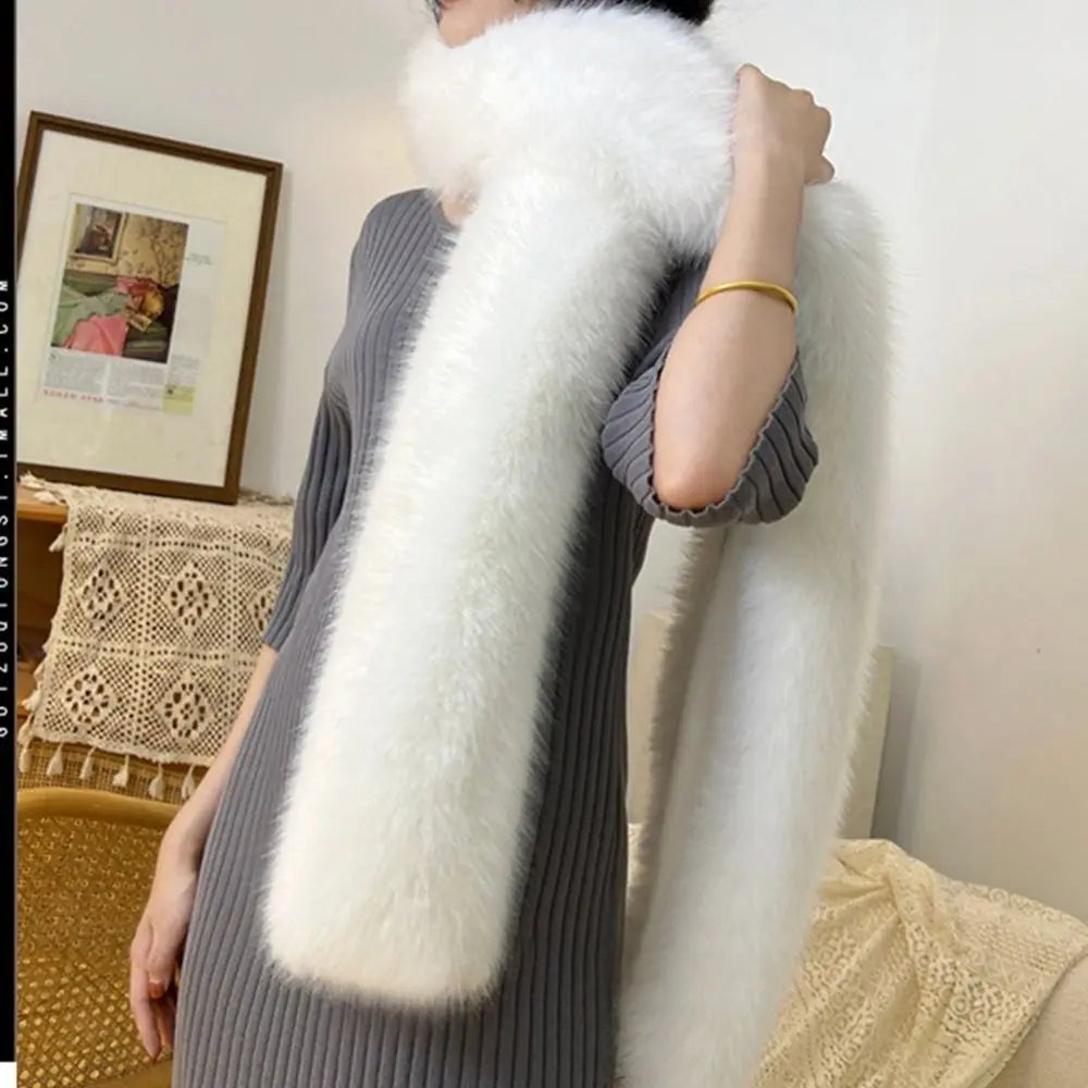 180cm Fluffy Faux Fur Long Scarf – 6 Colors Neck Warmer