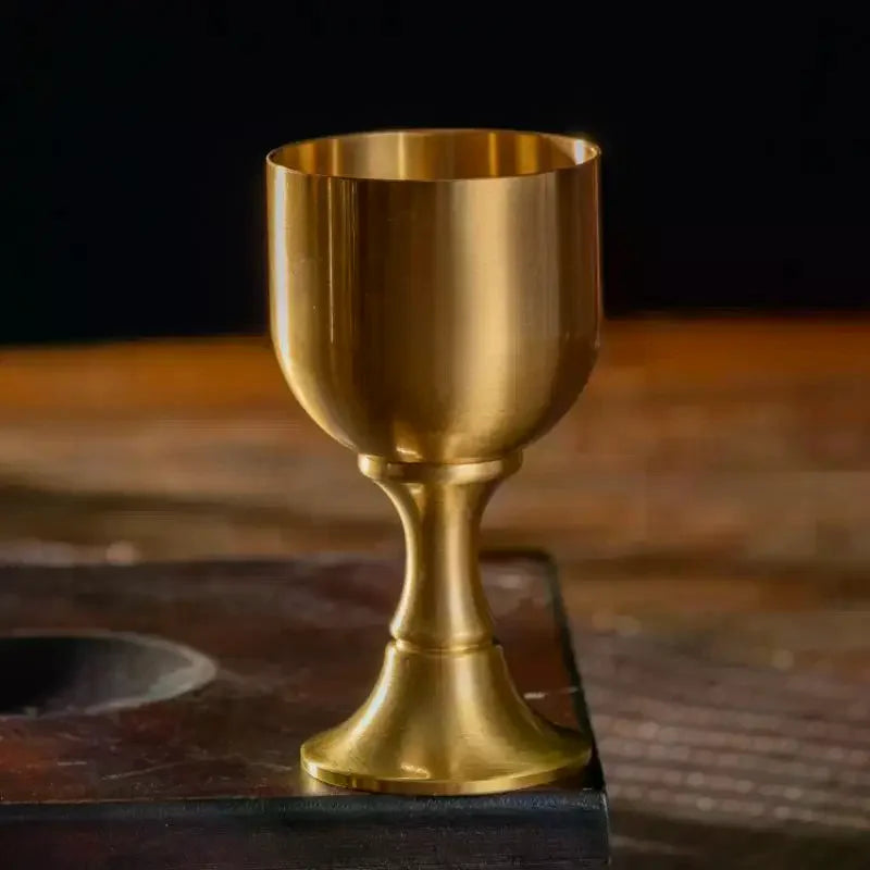 Brass Wine Glass Goblet Tabletop Mini Shot Copper Crafts Red White