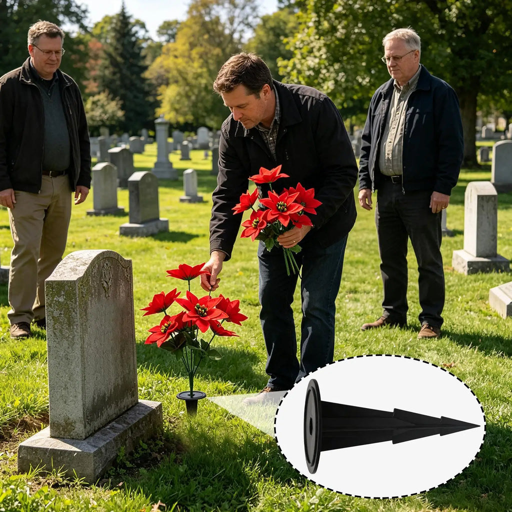 Cemetery Flower Holder Stake Floral Vase Outdoor Yard Garden