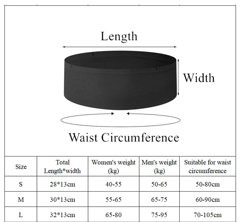 Unisex Running Waist Pack – Lightweight Nylon Gym Belt Bag